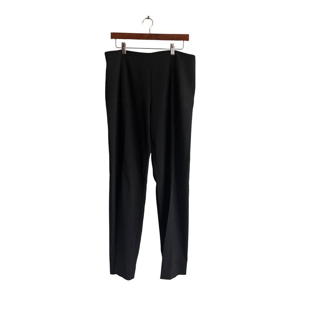 Madison Womens Black Straight Leg Dress Pants Flat Front Career Slacks Size 10
